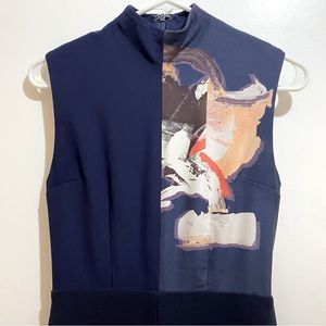 Abstract Print Navy Dress